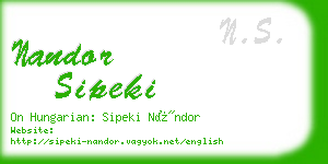 nandor sipeki business card